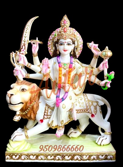 DURGA MOORTI IN MARBLE